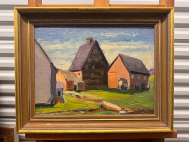 European Impressionist Landscape Oil Painting Signed