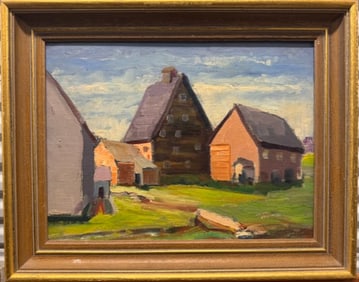 Vintage Impressionist Landscape Oil Painting Signed Mystery