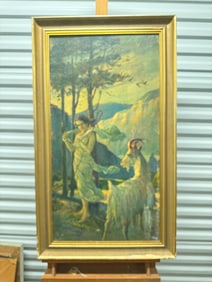 American Artist Winold Reiss Native American Chief silkscreen