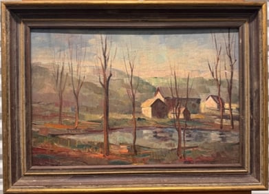 Vintage American Chester County Impressionist Landscape Oil Painting