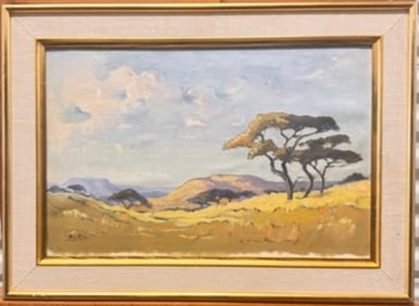 Vintage South African Impressionist Walter Whall Battiss oil painting Signed