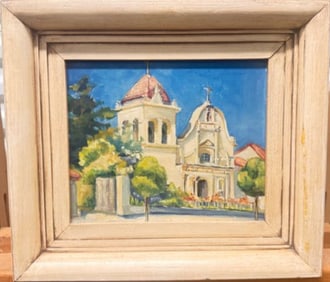 Vintage American Impressionist Monterey California Oil Painting Signed