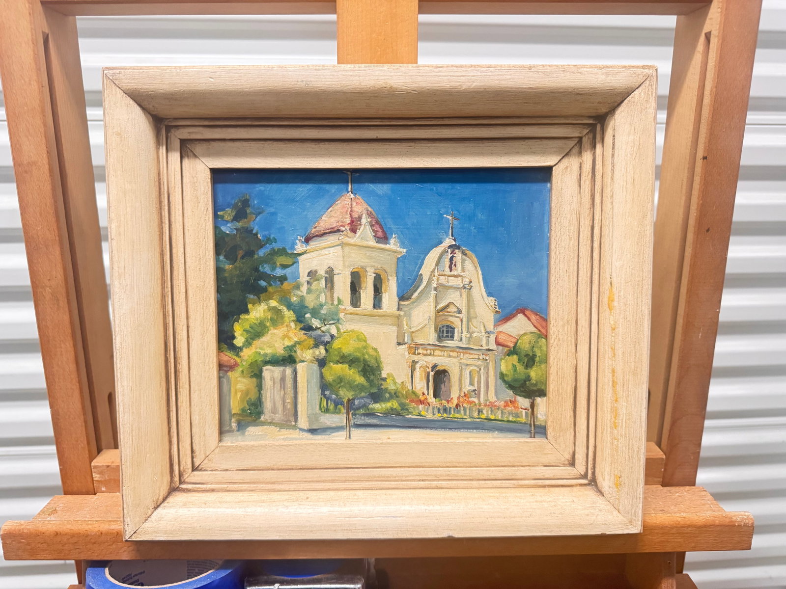 Vintage American Impressionist Monterey California Oil Painting Signed: Vintage American Impressionist Monterey California Oil Painting Signed, 7 1/2 x 9", 11 1/2 x 13" Framed.
