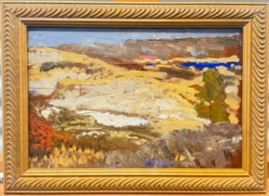 Antique 19th Century French Impressionist Study Oil Painting Landscape and Seascape