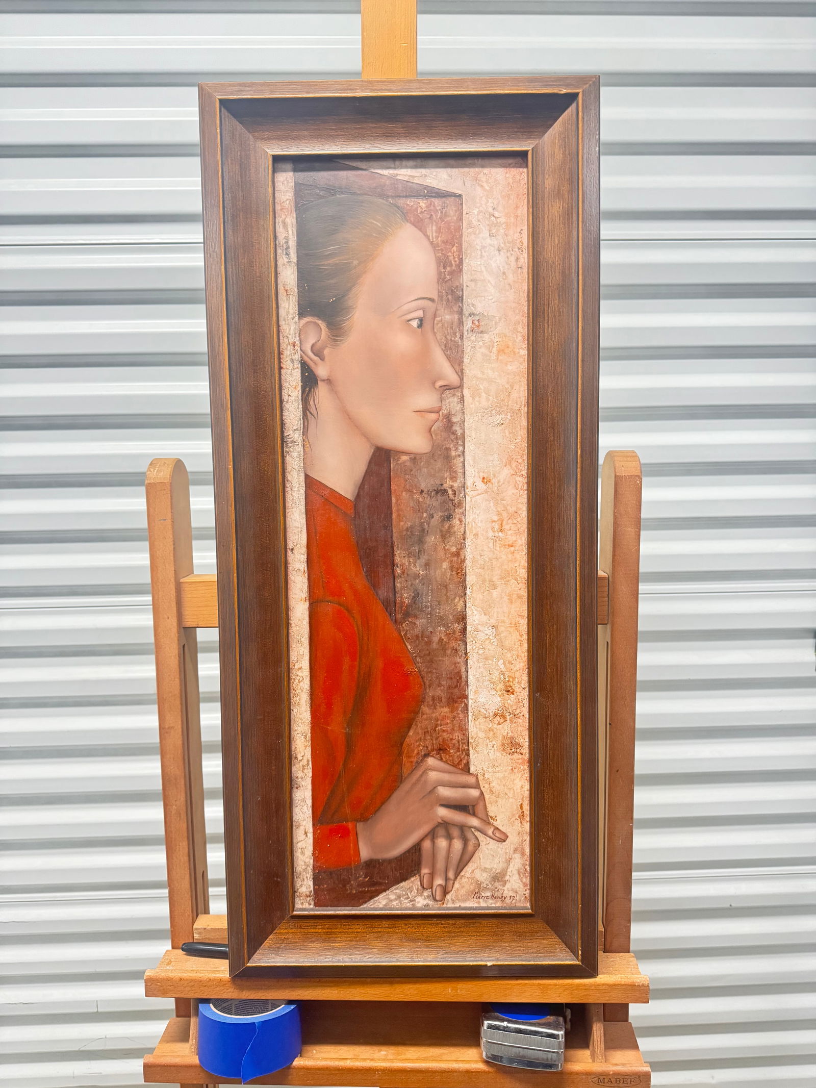 Vintage French Canadian Modern Artist Pierre Henry Oil Painting Woman Signed (1 of 5)