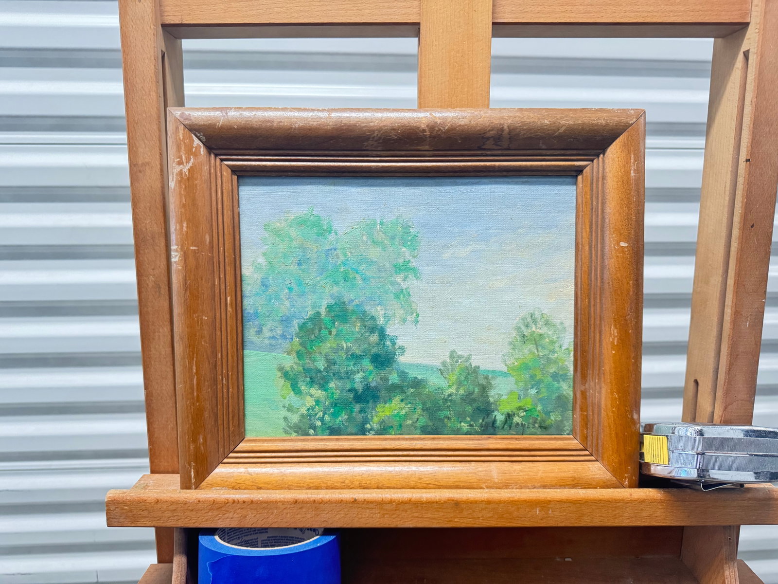 Vintage American Landscape Impressionist Oil Painting Illegible: Vintage American Landscape Impressionist Oil Painting Illegible, 8 x 10, 10 x 12" Framed.
