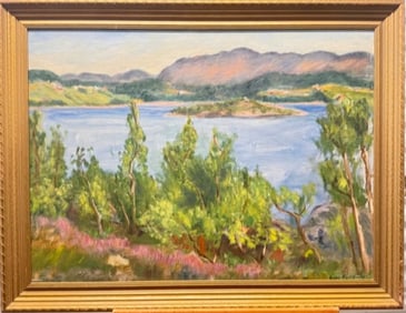 Vintage Rausland Norwegian Impressionist Artist Nagell Erichsen Oil Painting Signed