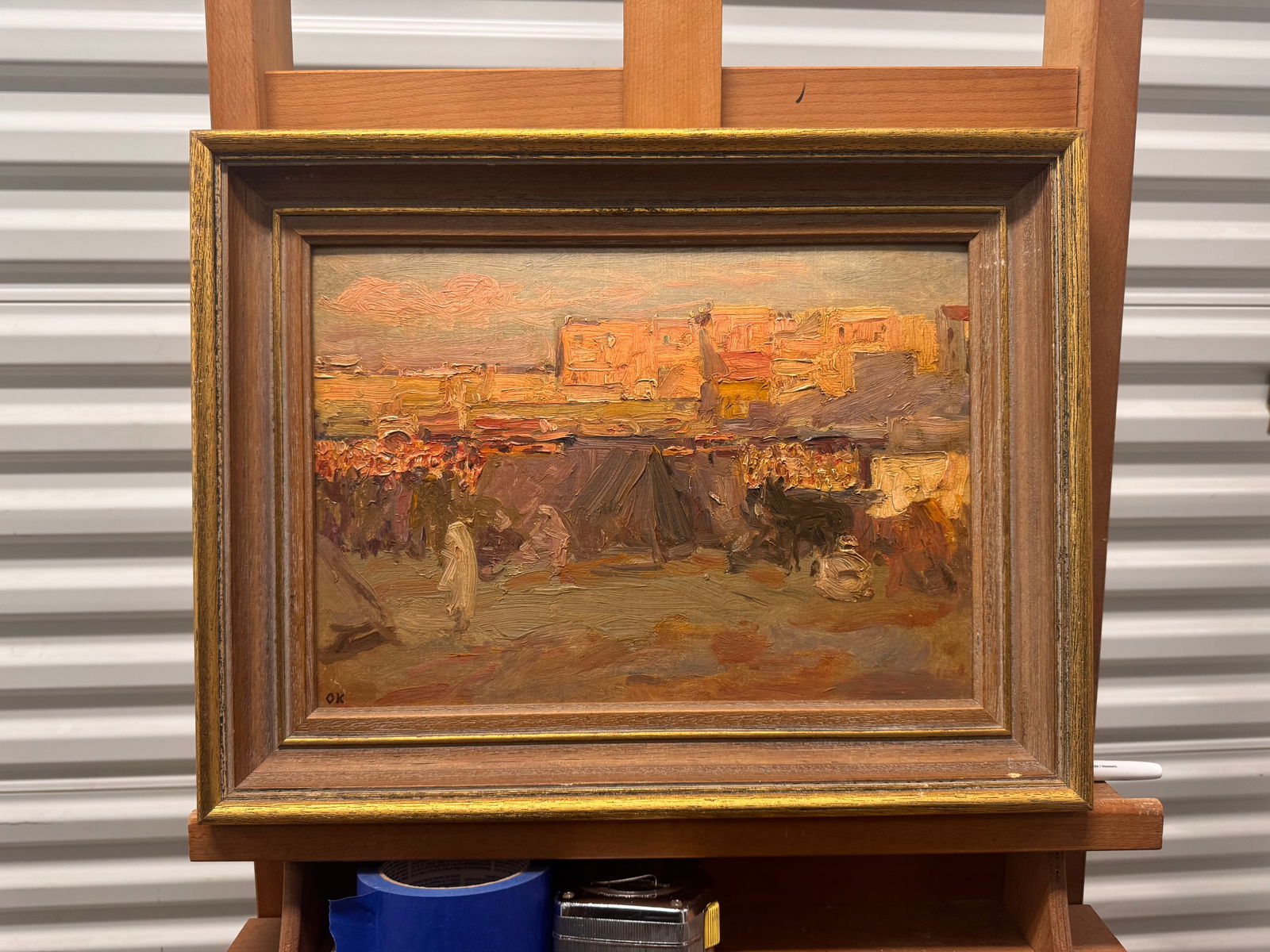 Antique Impressionist Orientalist Scene Oil Painting Signed Mystery (1 of 7)