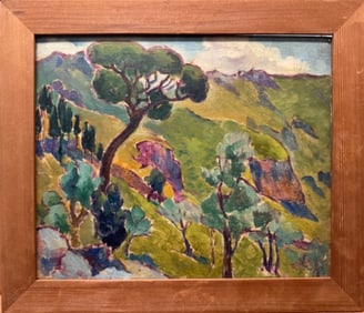 Vintage 1912 American Modernist New York Artist Fauvist Rufus Dryer Oil Painting Signed