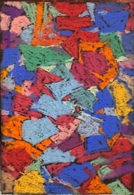 Vintage American Small Abstract Expressionist Pastel Female Artist