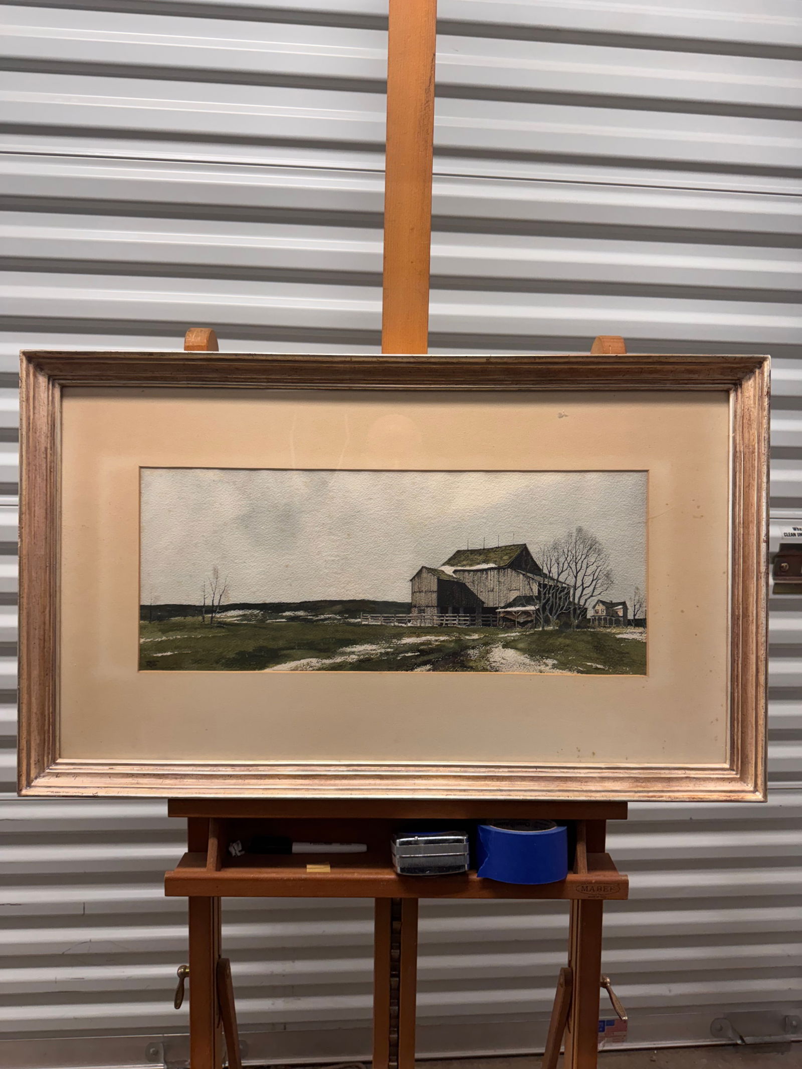 Vintage American Artist Pennsylvania James Ross Chester County Winter Watercolor Signed (1 of 8)