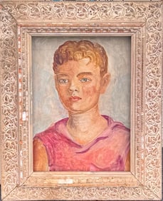 American San Diego California Modernist Ruth Townsend Whitaker Boy Oil Painting Signed