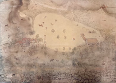 American Boyce Virginia WPA Artist Study for Mural as found Edwin S. Lewis Signed