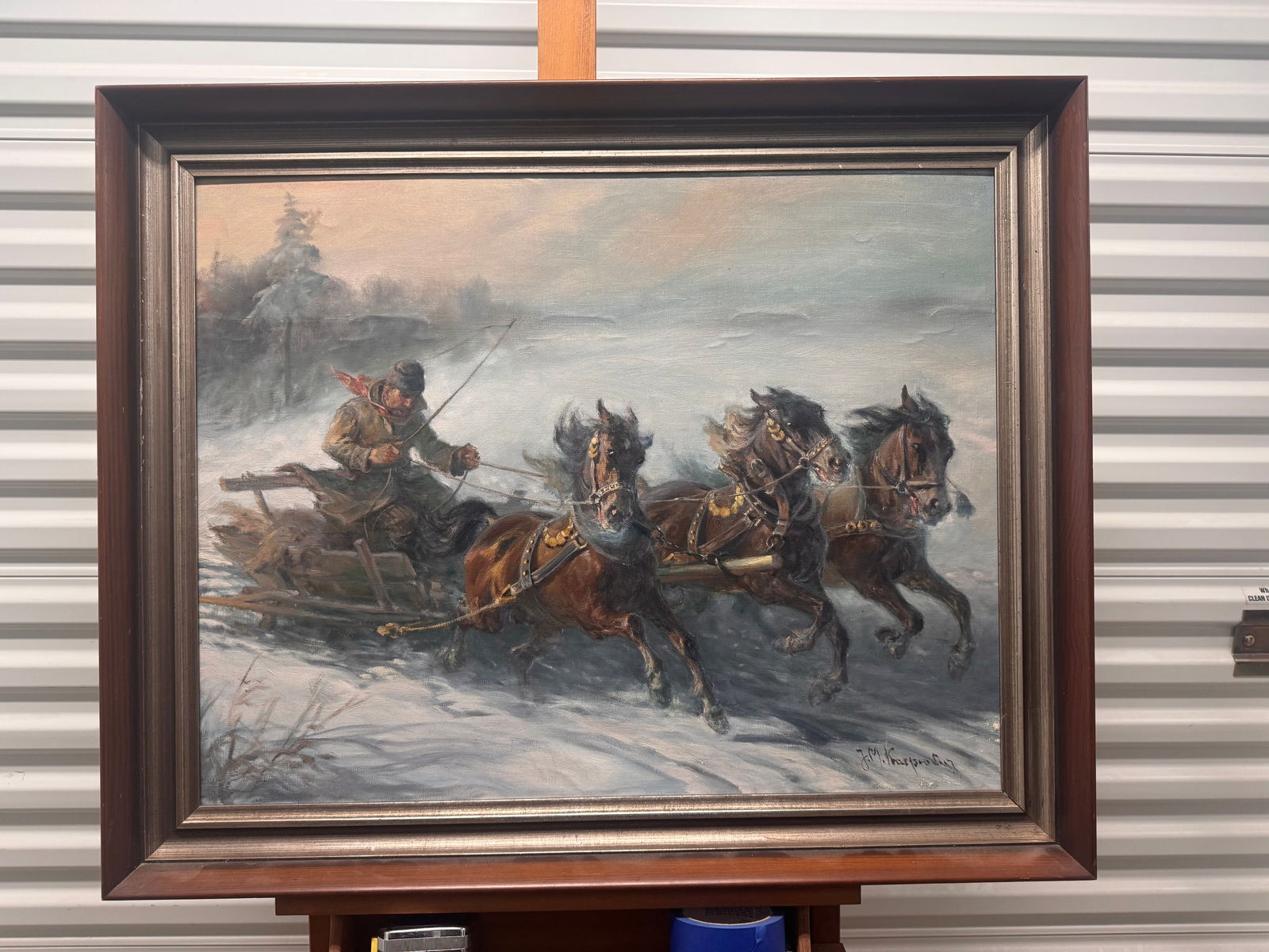 Vintage Poland Impressionist Jan Maksymilian Kasprowicz oil painting signed (1 of 5)