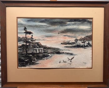 Vintage Rehobeth Beach Delaware Artist Teddie Tubbs watercolor signed