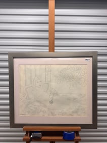 American Artist Texas Mary Frances Doyle Abstract Landscape 1975 Gouache