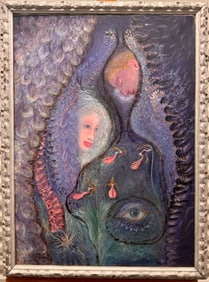 Vintage American Modern WPA Florida Mabelle Richardson Stamper Oil Painting Signed