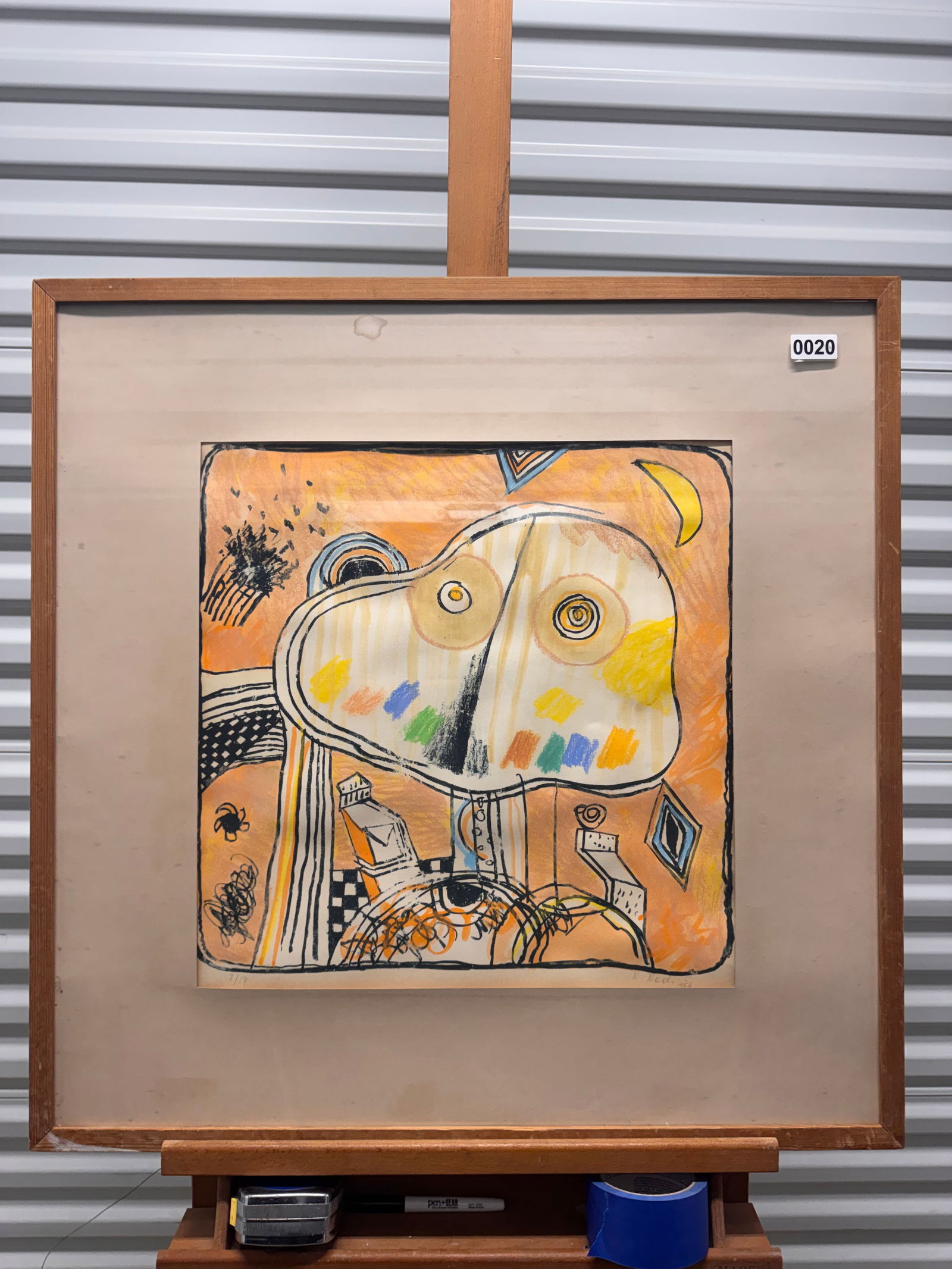 Vintage Modernist Abstract Expressionist Colored Lithograph Signed (1 of 4)