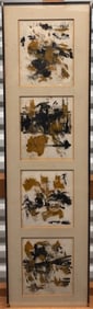 Vintage American Abstract Expressionist Oil Painting(s) in Frame Signed 1966