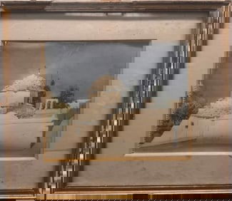 Vintage American Impressionist Charles Baskerville watercolor Greece signed Exhibited