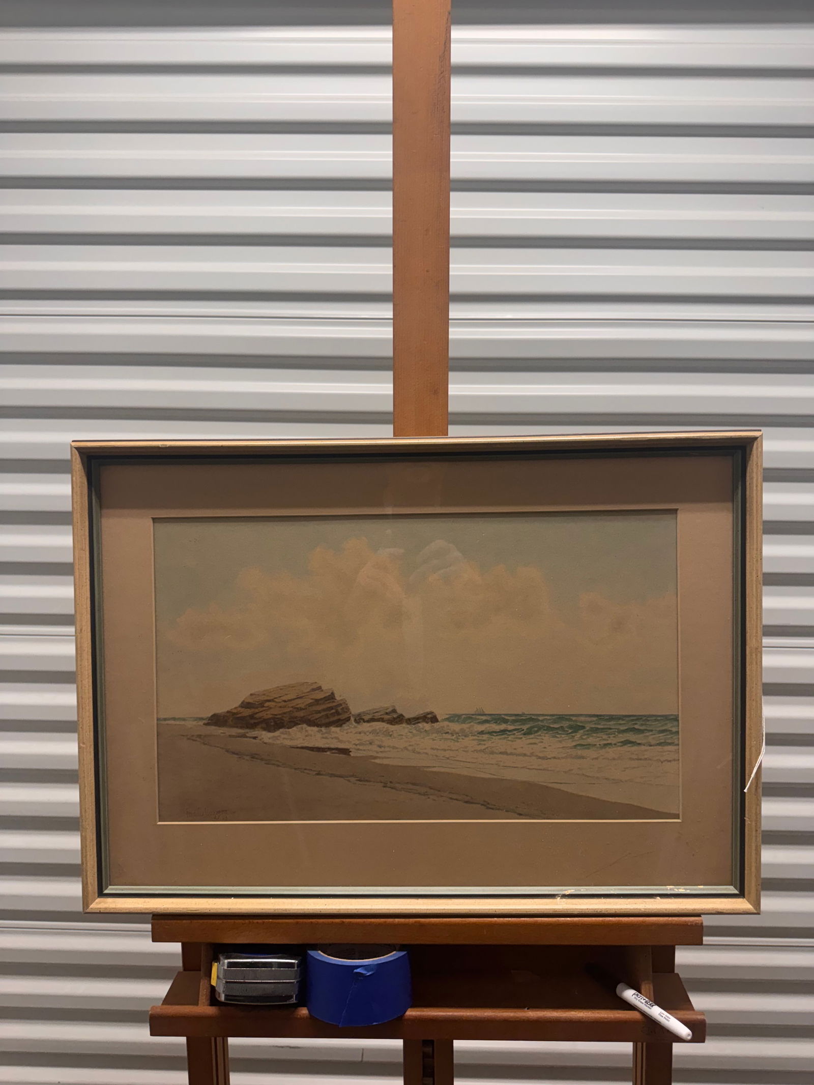 Original Frederick Schiller Cozzens watercolor Beach Coastal Scene Signed (1 of 4)