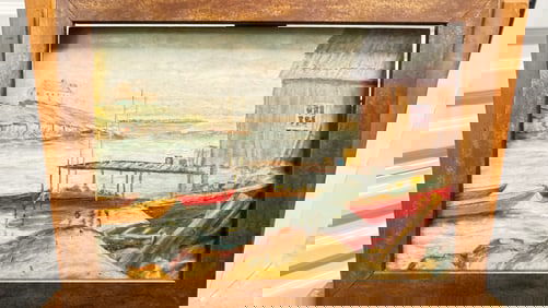 American Artist Looking towards the Hudson New York Watercolor Signed