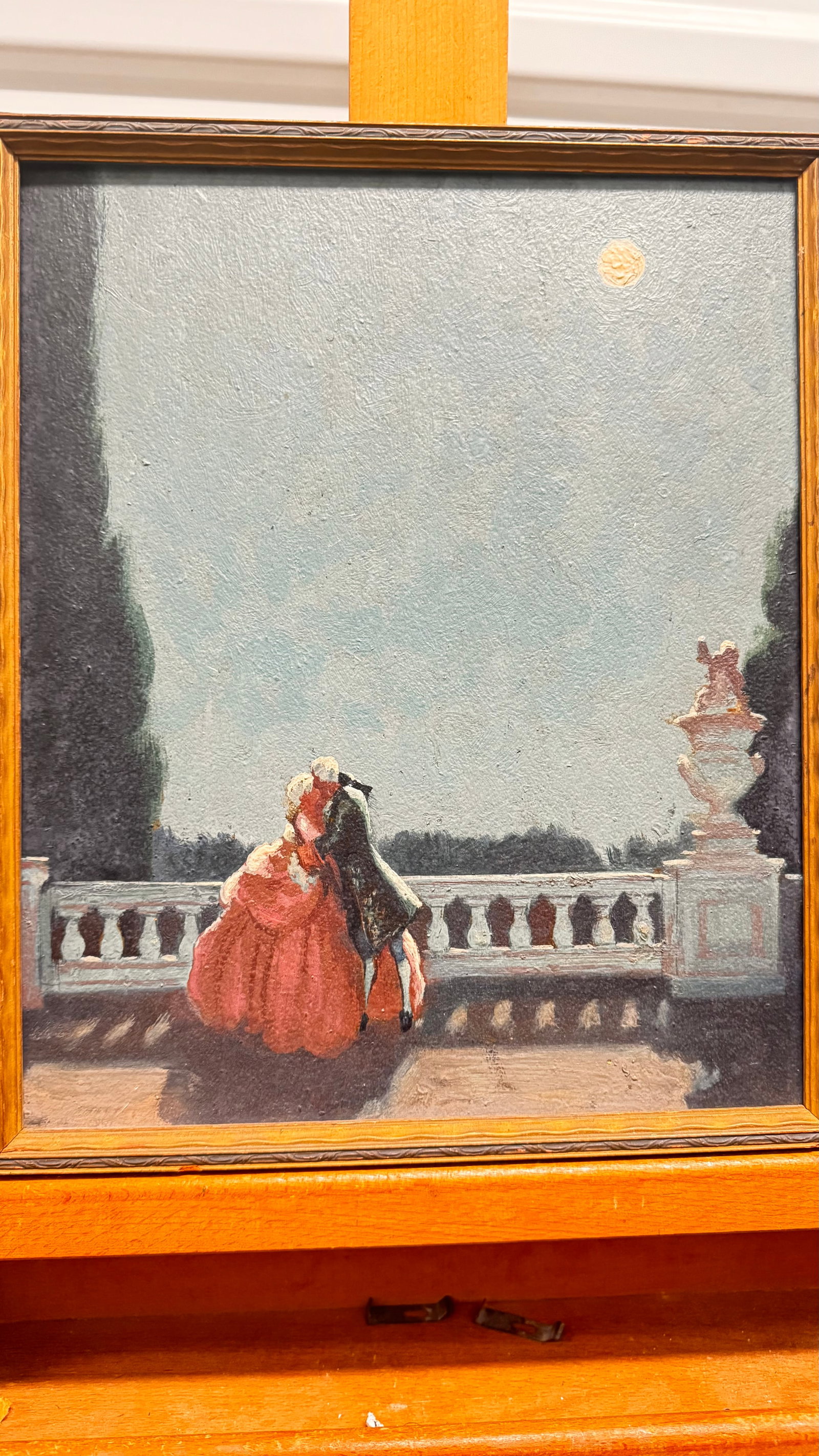 Vintage American Impressionist Outdoor Figurative Scene Oil Painting: Vintage American Impressionist Outdoor Figurative Scene Oil Painting, 12 x 10", 12 1/2" x 10 1/2" Framed.