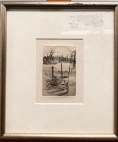 Vintage English Etching "The Tiny Pool" James McNeill Whistler