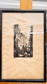 Illegible Monogram, Cubist Floral still life,