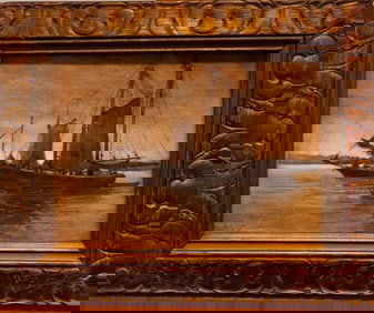 Antique American Rhode Island Nocturne Maritime Watercolor Hezekian Anthony Dyer Signed