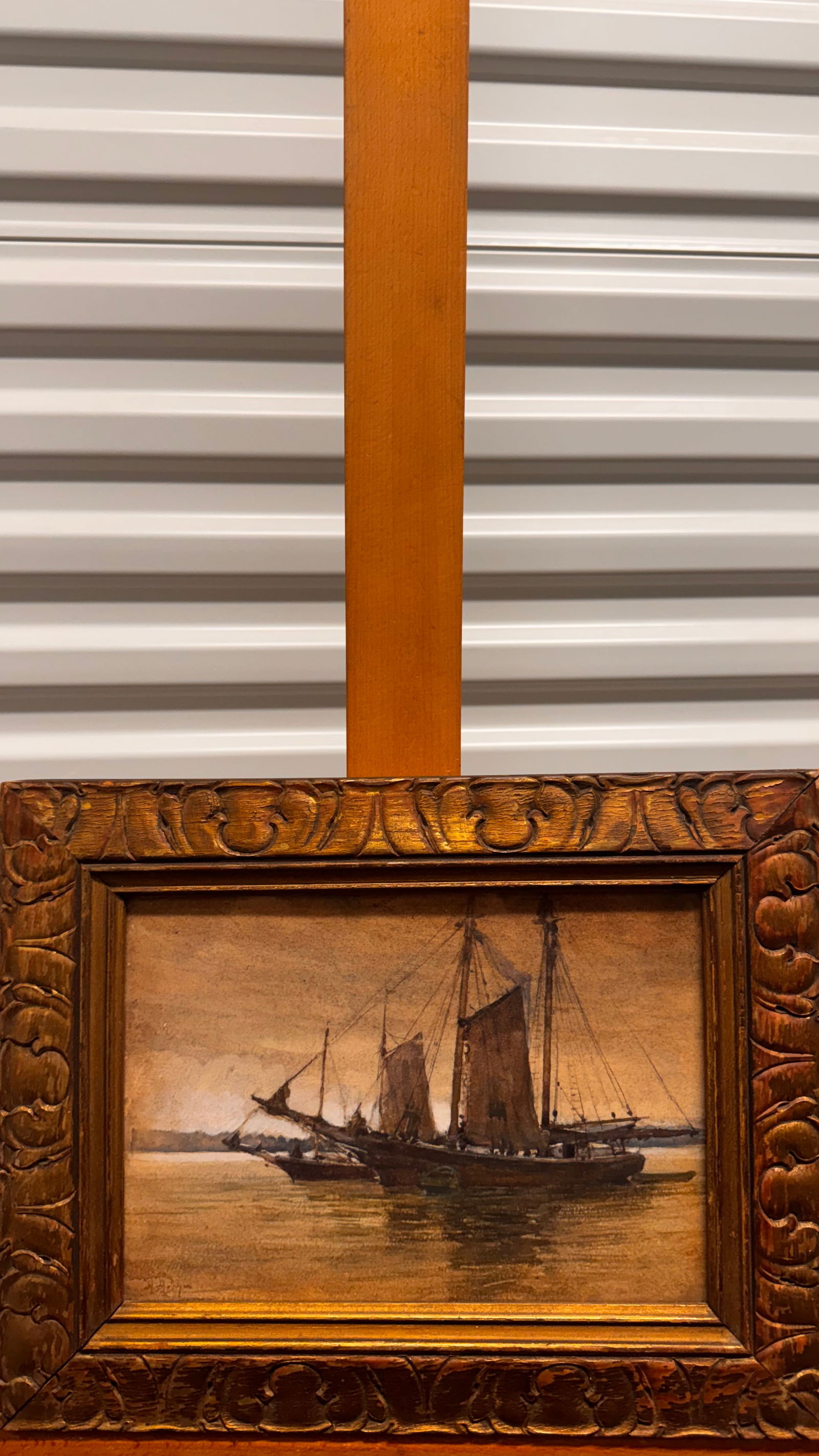 Antique American Rhode Island Nocturne Maritime Watercolor Hezekian Anthony Dyer Signed (1 of 6)