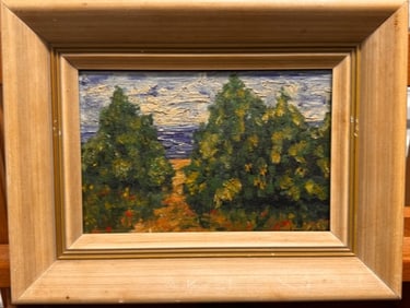 Vintage Expressionist Impressionist Oil Painting Signed Illegibly