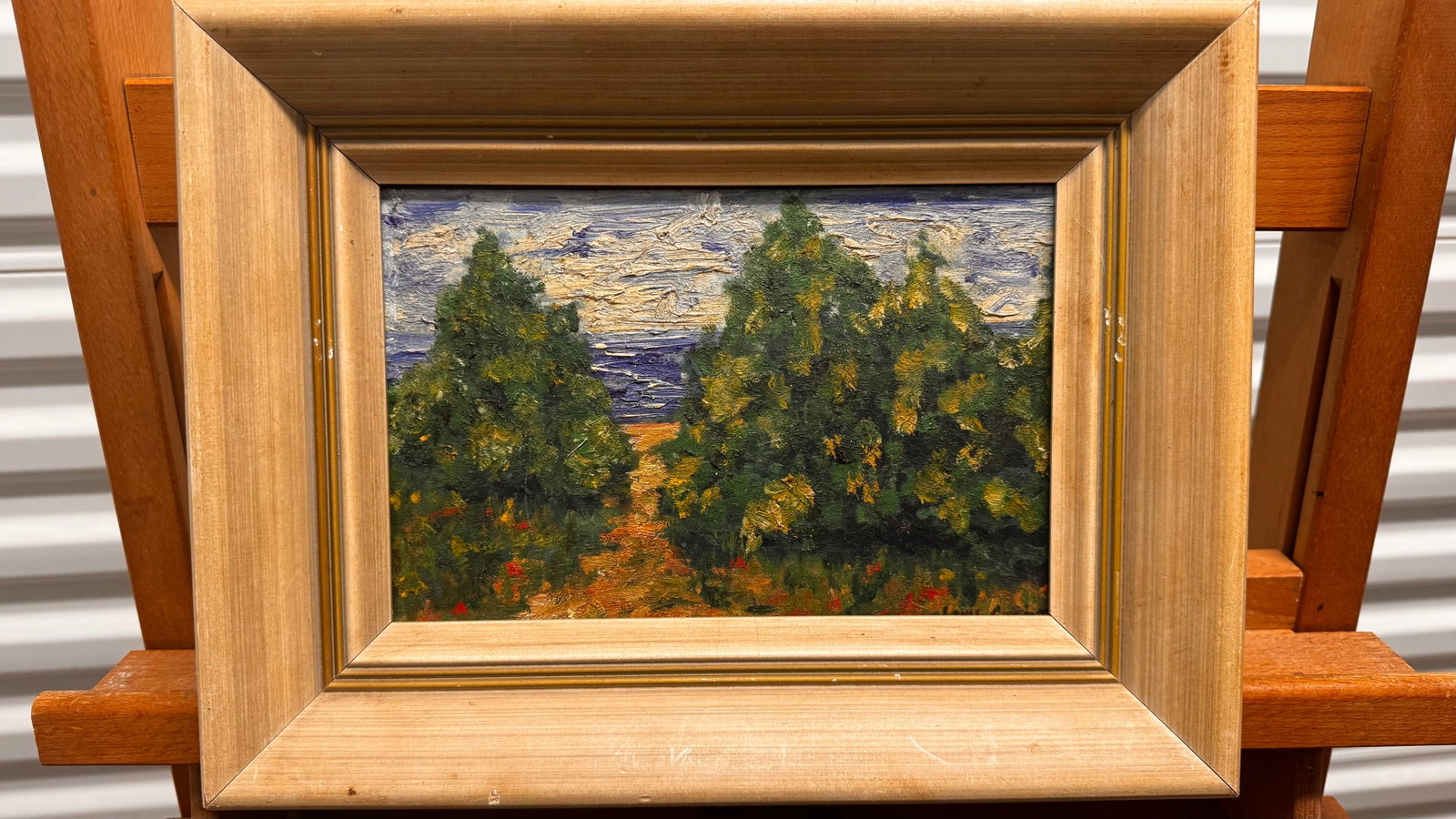 Vintage Expressionist Impressionist Oil Painting Signed Illegibly: Vintage Expressionist Impressionist Oil Painting Signed Illegibly, 6 x 9", 10 x 13" Framed