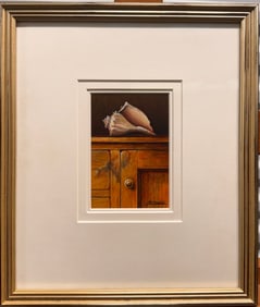 American Massachusetts Realist John M. Standish Egg Tempera Painting Signed