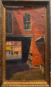 Vintage American Modern City Scene Impressionist Signed A. Douglas Oil Painting