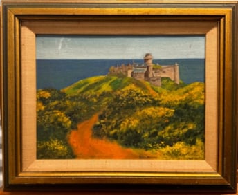 American Impressionist Summer Landscape Oil Painting Signed Brown