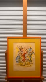 American Artist Illustration William Fregosi Original Watercolor Triptych Signed