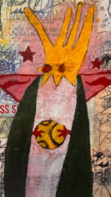 Vintage Outsider Artist Abstract Collage Wayne Cunningham Pennsylvania