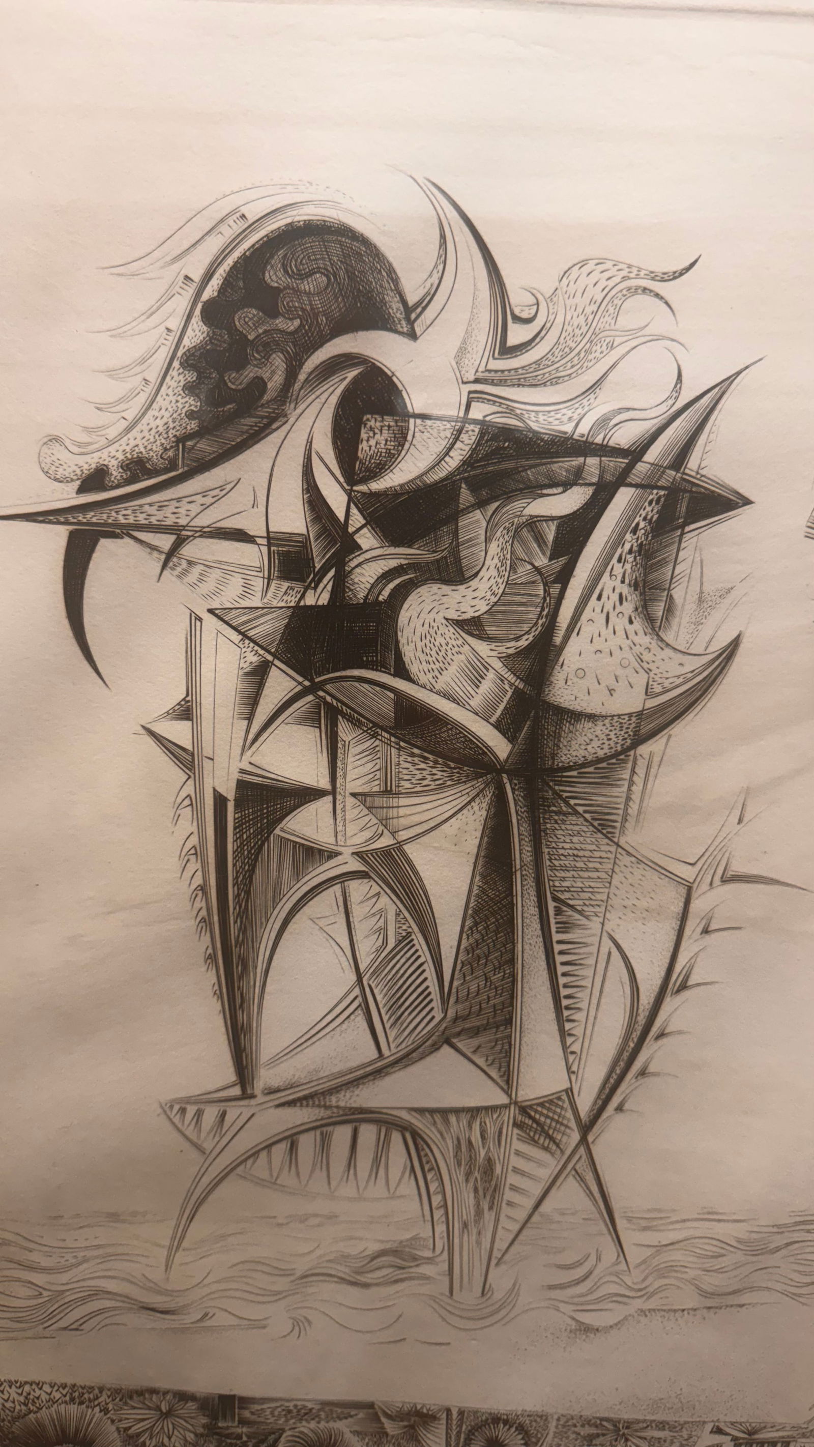 Vintage English Abstract Expressionist Etching Jack Coutu Signed Jungle (1 of 8)