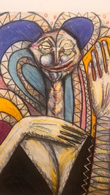 Vintage Modern Figurative Abstract Quebec Canada John Richard Fox SIgned