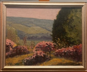 American Impressionist Wilbur Crane Oil Painting Landscape Signed