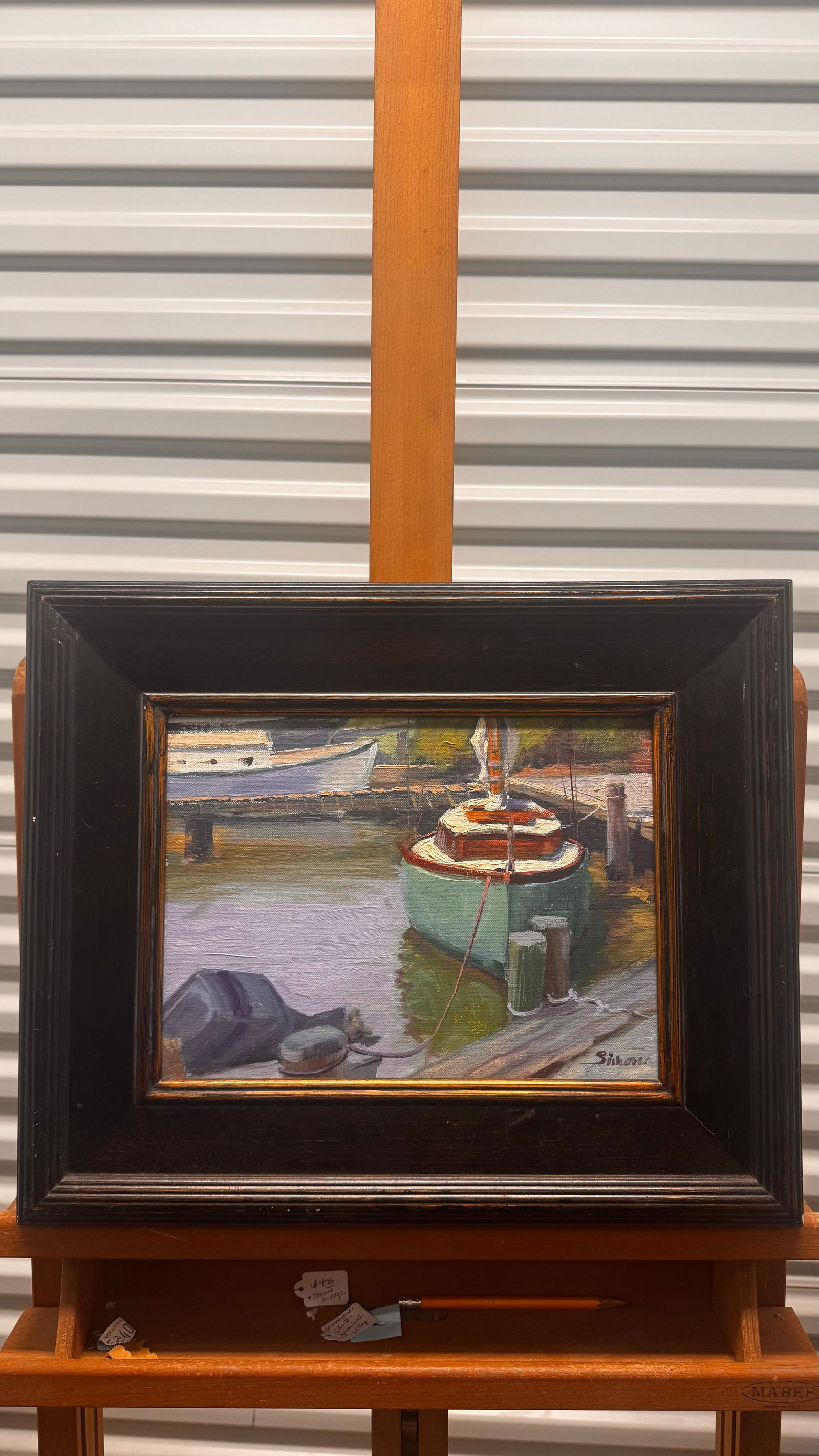 Vintage American Florida Impressionist Robert J. Simone Harbor Scene Oil Painting Signed (1 of 6)