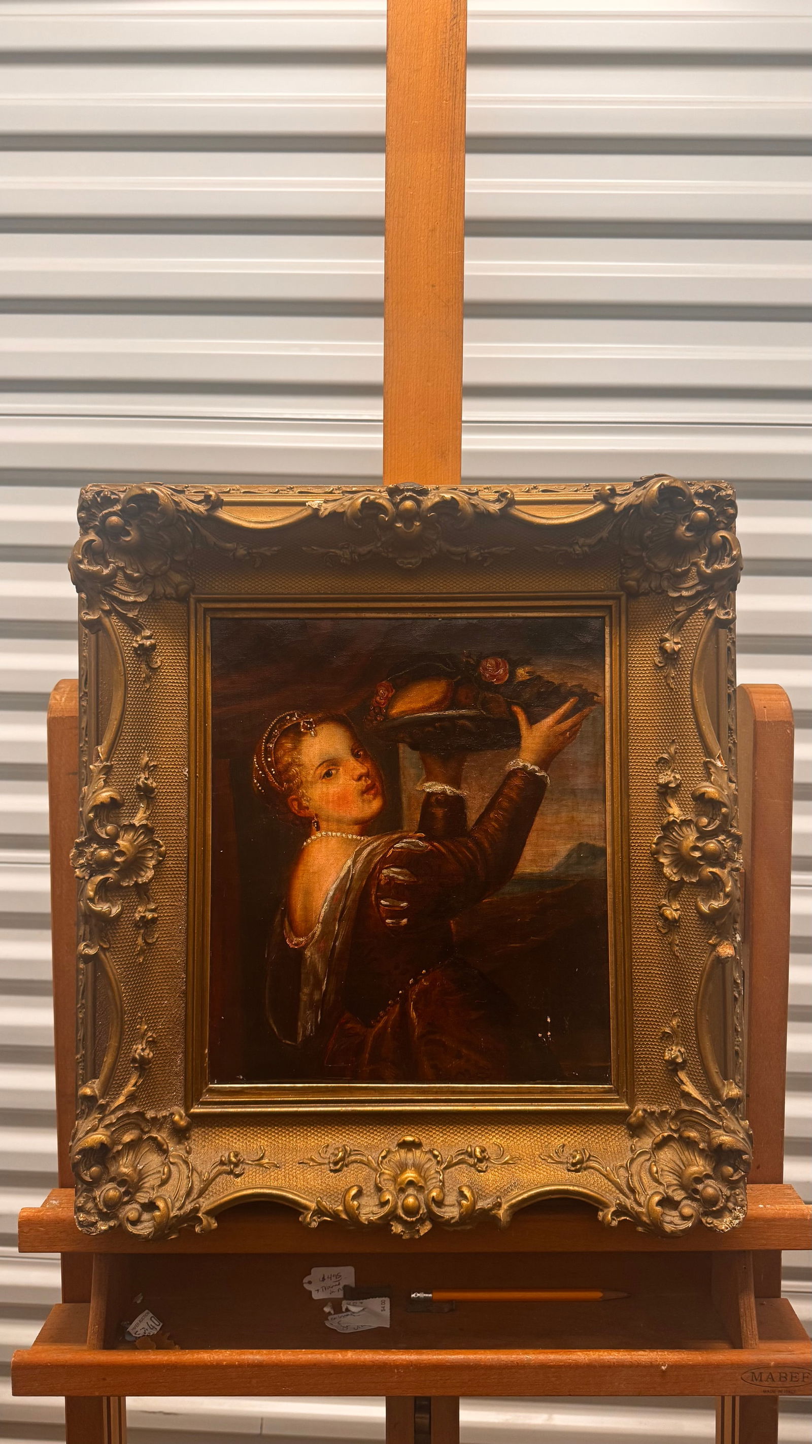 Antique Dutch Old Master Oil Painting Young Woman with Fruit (1 of 5)