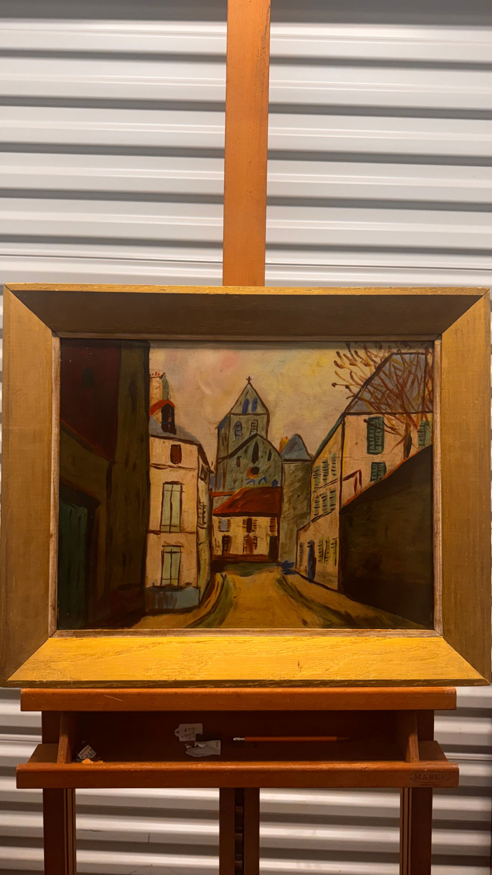 French School of Paris Artist MAurice Utrillo Oil Painting Signed: French School of Paris Artist MAurice Utrillo Oil Painting Signed, 14 x 18", 19 x 23" Framed Maurice Utrillo (French: [m??is yt?ijo, mo?-]; born Maurice Valadon; 26 December 1883 – 5 November 1955)