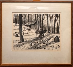AMerican Lithograph Philip Cheney Pencil SIgned Vermont Scene
