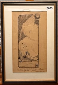 AMerican Connecticut Artist Alanson Burton Walker Illustration Signed