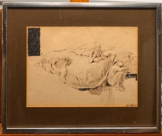 Famed New York Fashion Illustrator Figurative Nudes watercolor Signed 1970