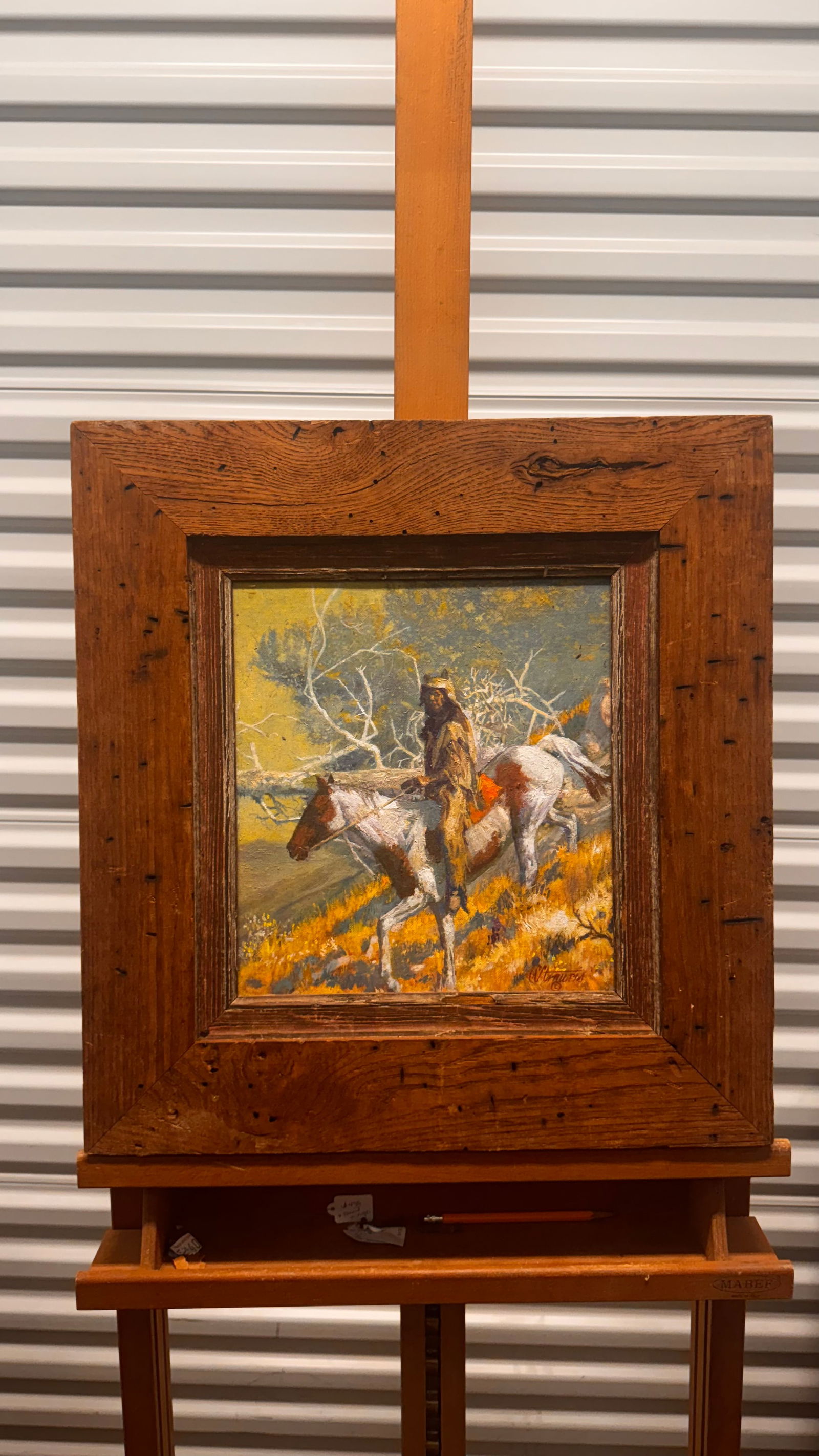 Vintage American Impressionist Shannon Stirnweis Oil Painting Signed Native American Horseback (1 of 5)
