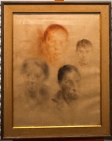 Vintage American Maryland Artist Marvin Cherney Modern Figurative Oil Painting Signed