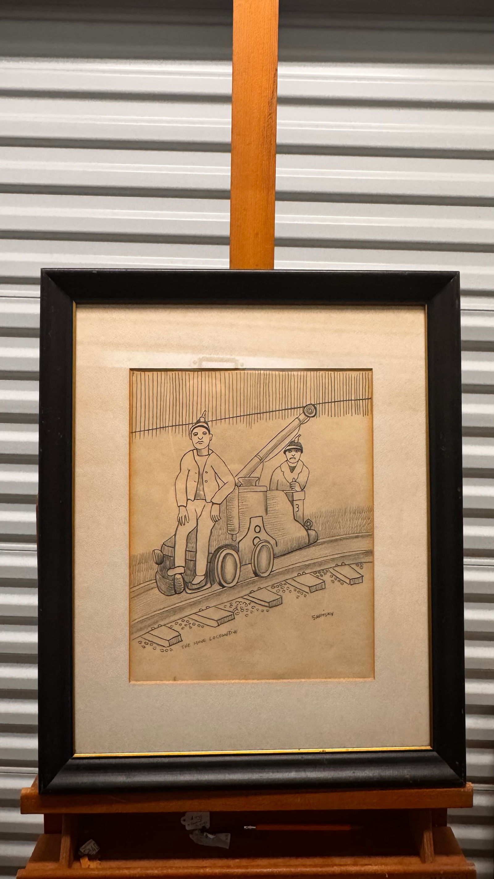 Vintage American Pennsylvania Folk Artist John "Jack" Savitsky Drawing Signed (1 of 5)